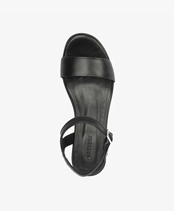 Kadın Siyah Hakiki Deri Sandalet