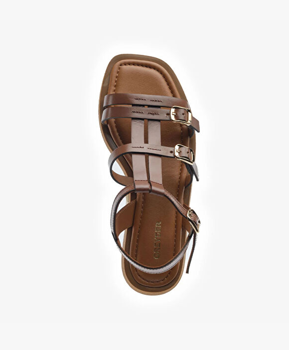 Kadın Taba Hakiki Deri Sandalet