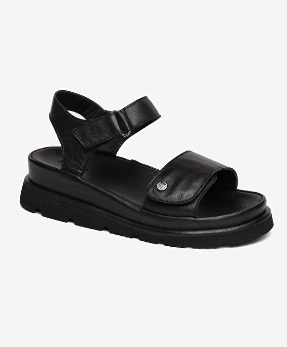 Kadın Siyah Hakiki Deri Sandalet