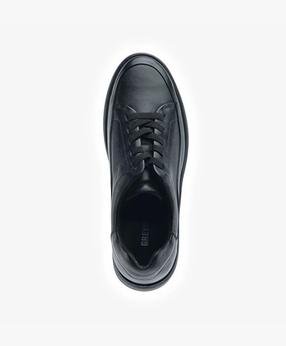 Kadın Siyah Hakiki Deri Sneaker Ayakkabı