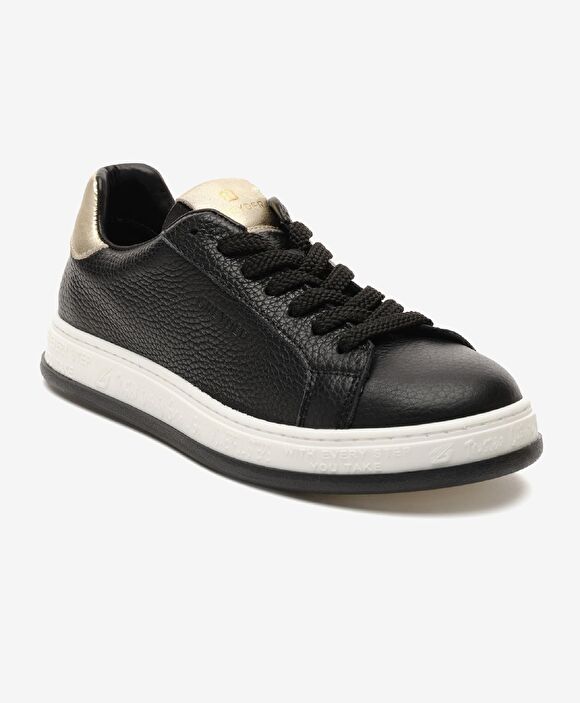 Kadın Siyah Hakiki Deri Sneaker Ayakkabı