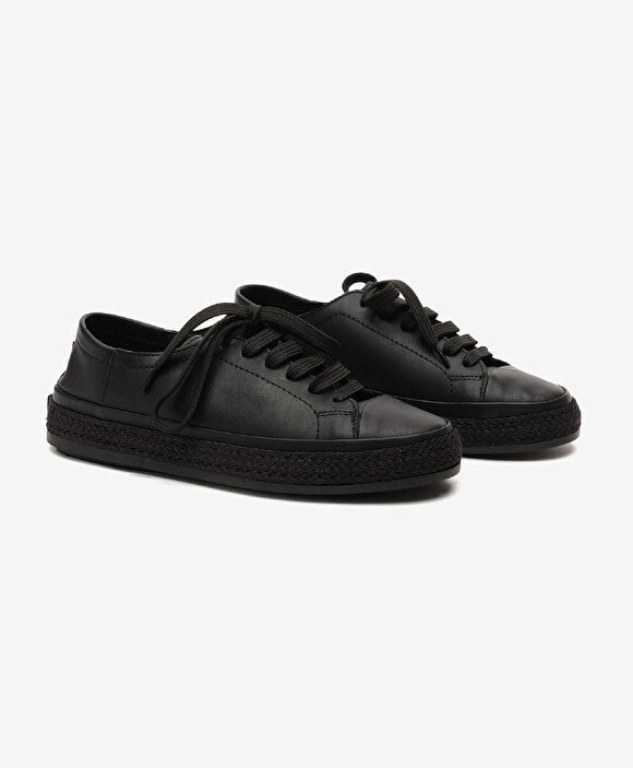 Kadın Siyah Hakiki Deri Sneaker Ayakkabı