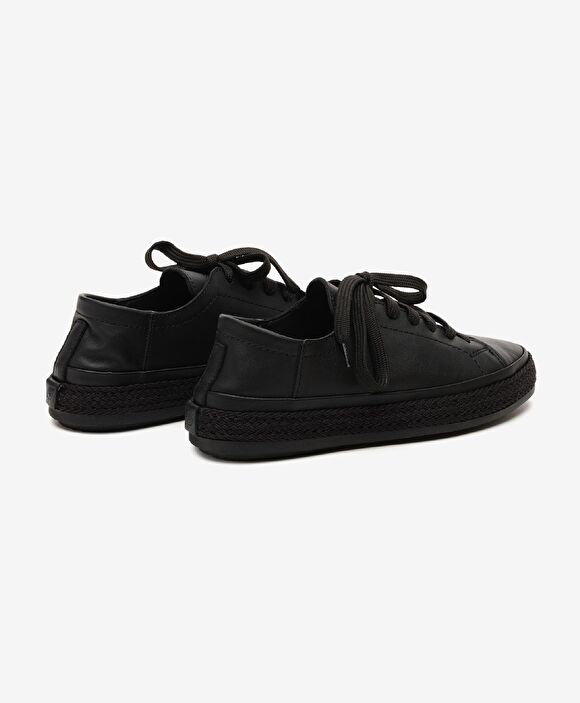 Kadın Siyah Hakiki Deri Sneaker Ayakkabı