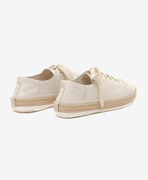 Kadın Kirli Beyaz Hakiki Deri Sneaker Ayakkabı