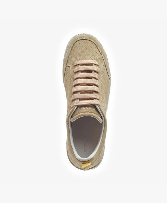 Kadın Bej Hakiki Deri Sneaker Ayakkabı