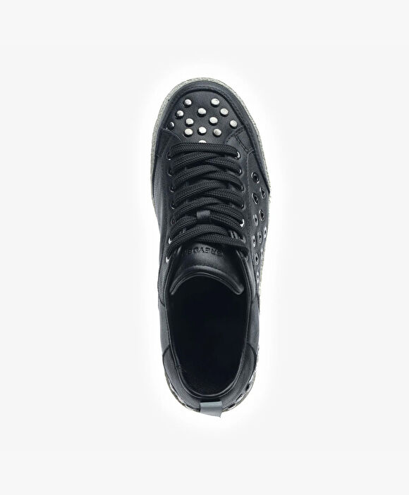 Kadın Siyah Hakiki Deri Sneaker Ayakkabı