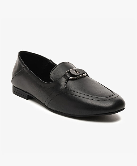 Kadın Siyah Hakiki Deri Loafer Ayakkabı