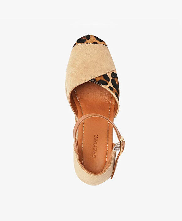 Kadın Leopar Topuklu Sandalet