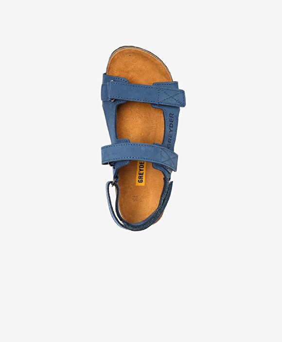 Erkek Çocuk Mavi Hakiki Deri Sandalet