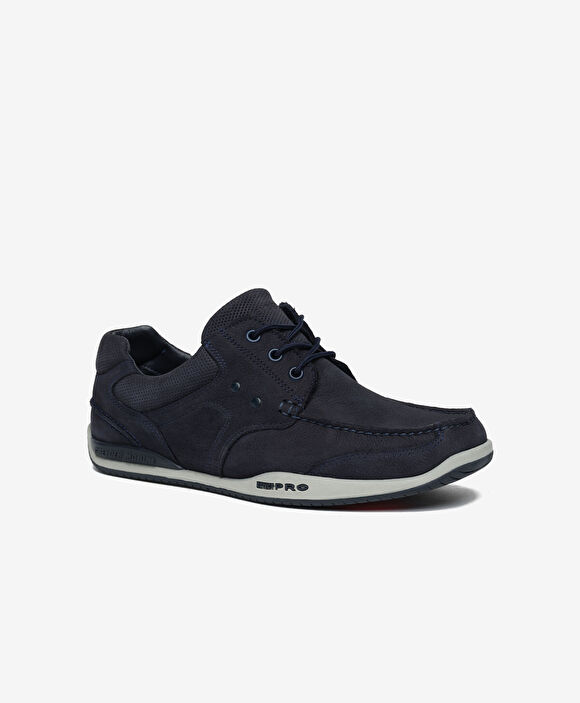 Erkek Lacivert Hakiki Deri Marine Ayakkabı