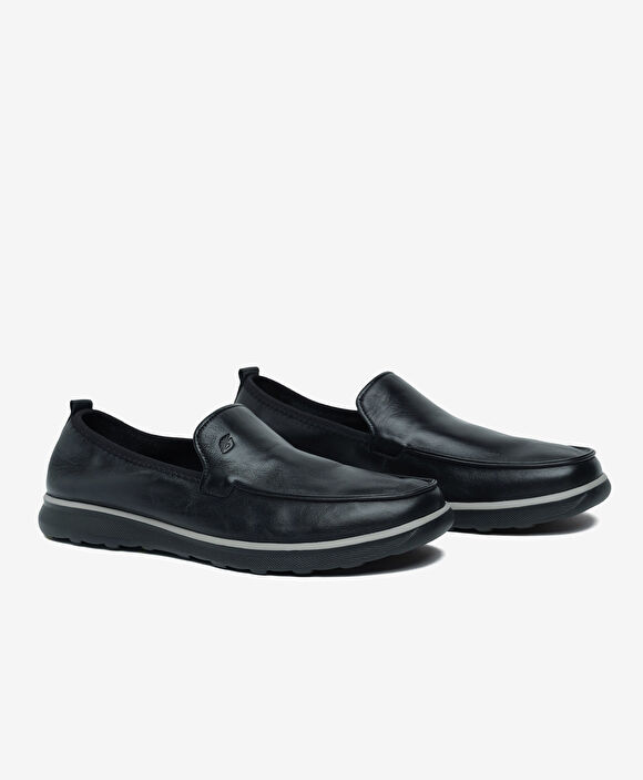 Erkek Siyah Hakiki Deri Casual Ayakkabı