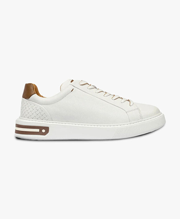 Erkek Beyaz Hakiki Deri Sneaker Ayakkabı