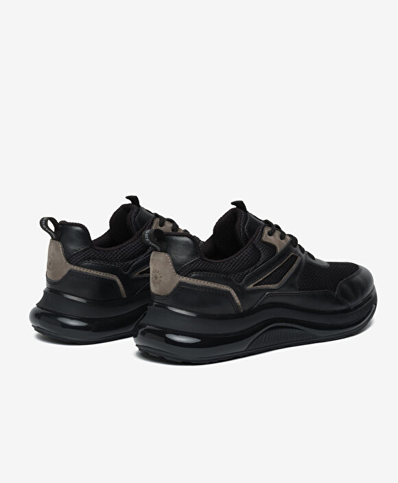 Erkek Siyah Hakiki Deri Günlük Spor Ayakkabı