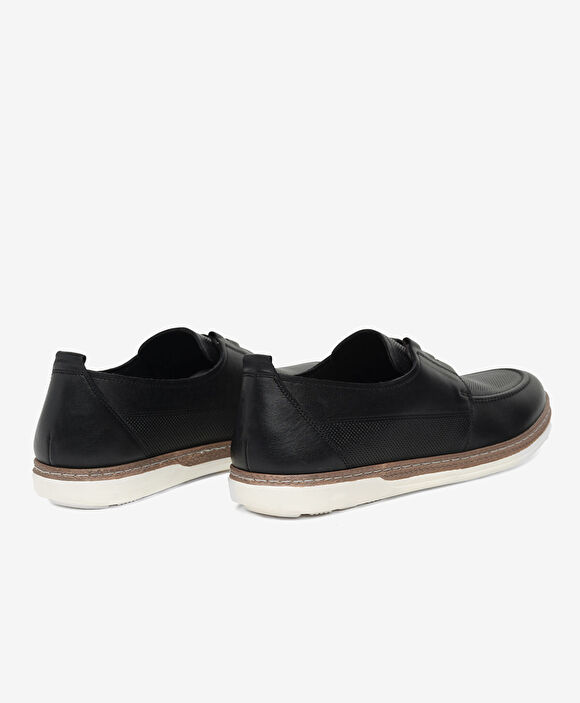 Erkek Siyah Hakiki Deri Casual Ayakkabı