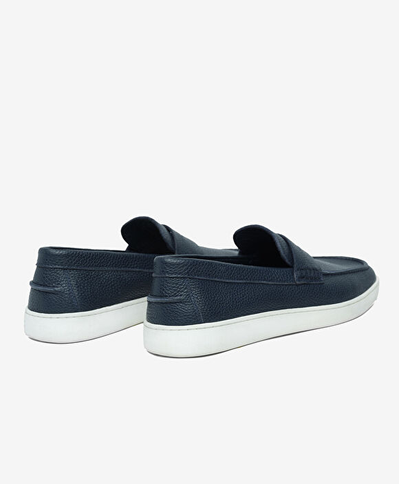 Erkek Lacivert Hakiki Deri Loafer Ayakkabı