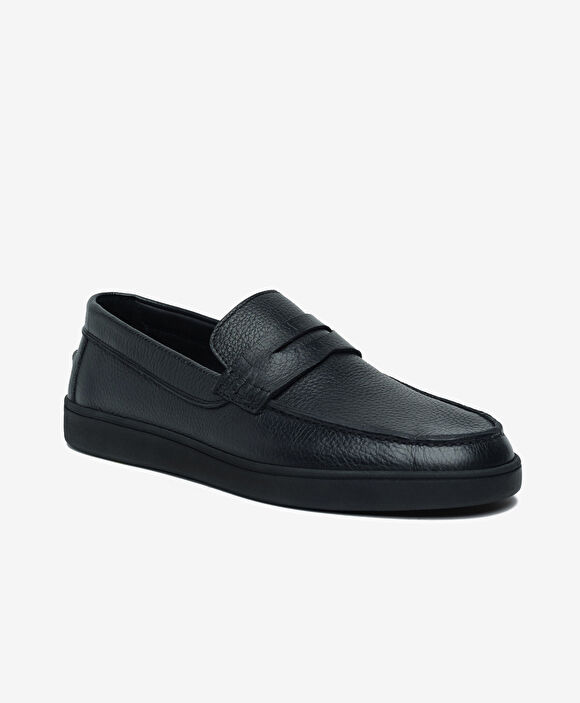 Erkek Siyah Hakiki Deri Loafer Ayakkabı
