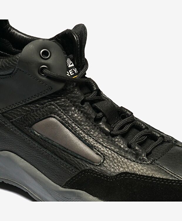 Erkek Siyah Hakiki Deri Sneaker Bot - 4