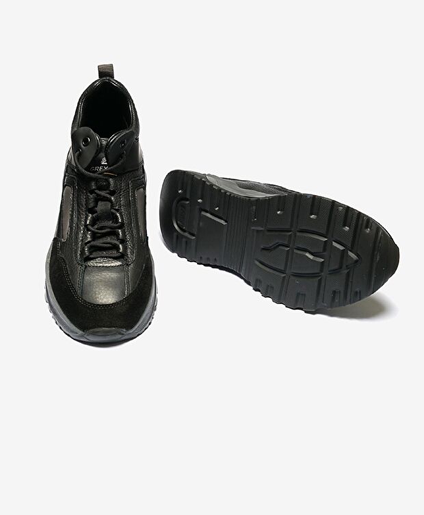Erkek Siyah Hakiki Deri Sneaker Bot - 5