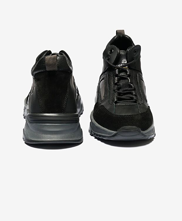 Erkek Siyah Hakiki Deri Sneaker Bot - 6