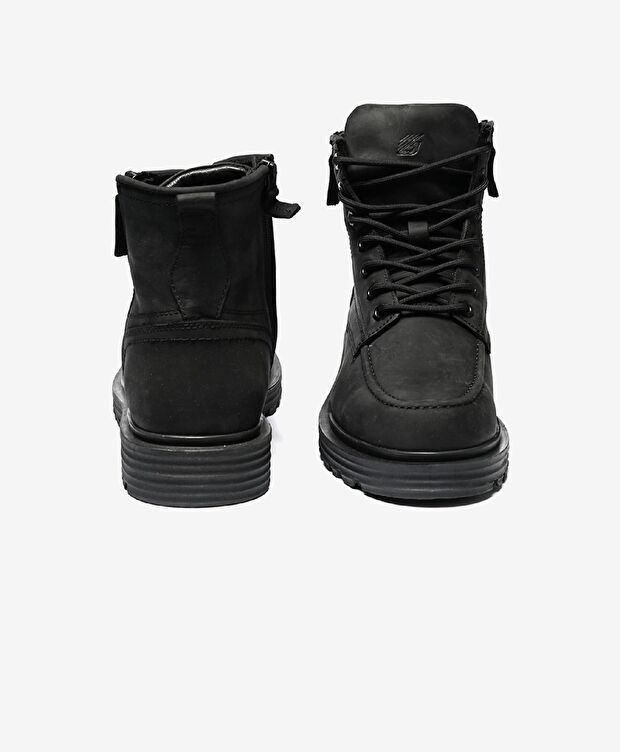 Erkek Siyah Hakiki Deri Memory Foam Taban Günlük Bot - 6