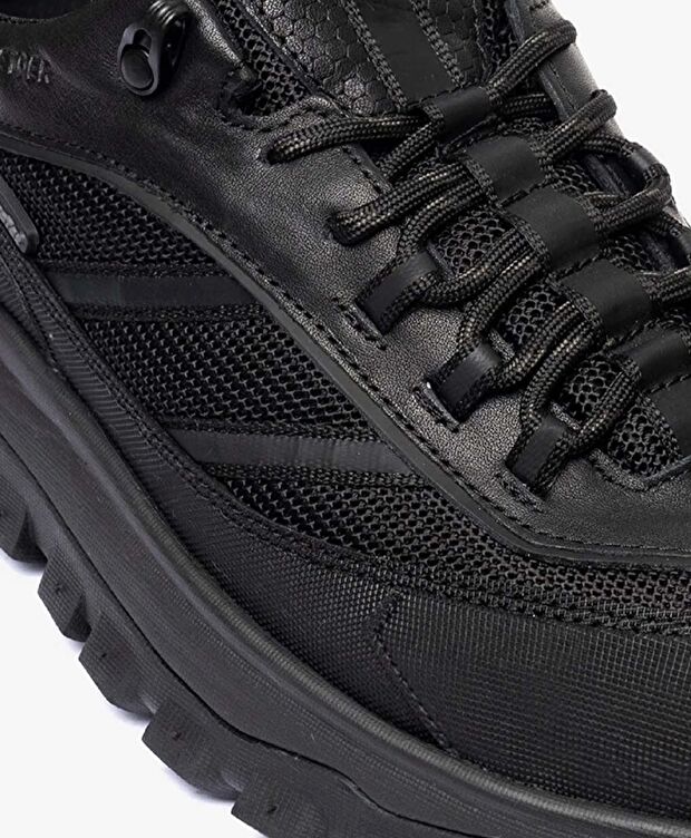 Erkek Siyah Hakiki Deri Su Geçirmez Outdoor Ayakkabı - 5