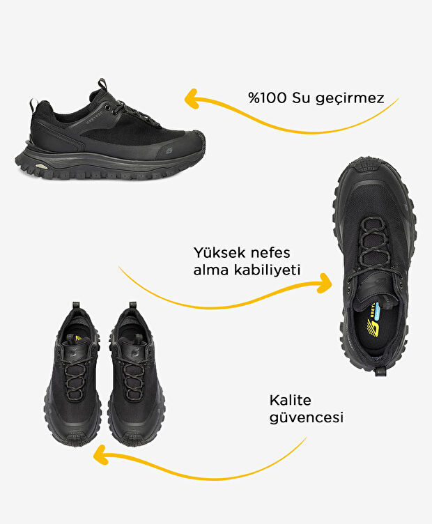 Erkek Siyah Hakiki Deri Su Geçirmez Ayakkabı - 2