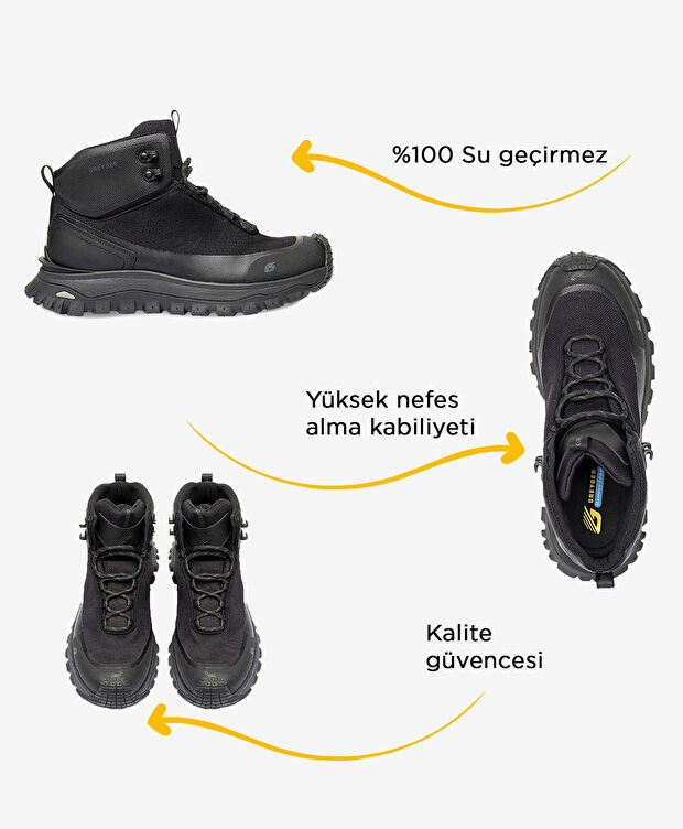 Erkek Siyah Su Geçirmez Outdoor Bot - 2