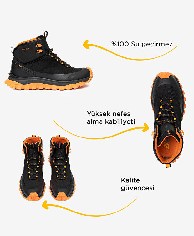 Erkek Siyah Turuncu Su Geçirmez Outdoor Bot - 2