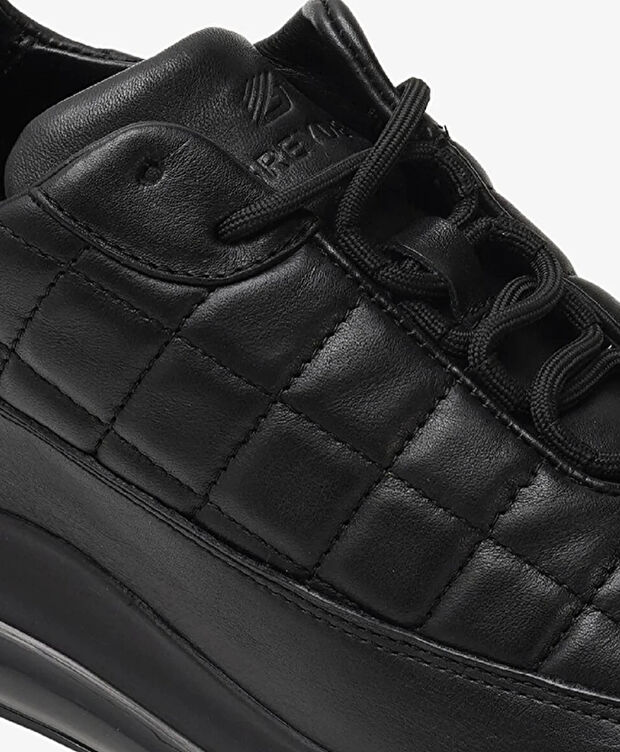 Erkek Siyah Hakiki Deri Spor Ayakkabı - 4