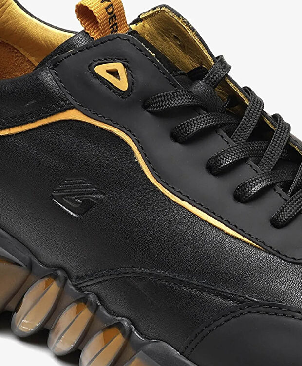 Erkek Siyah Hardal Hakiki Deri Spor Ayakkabı - 4