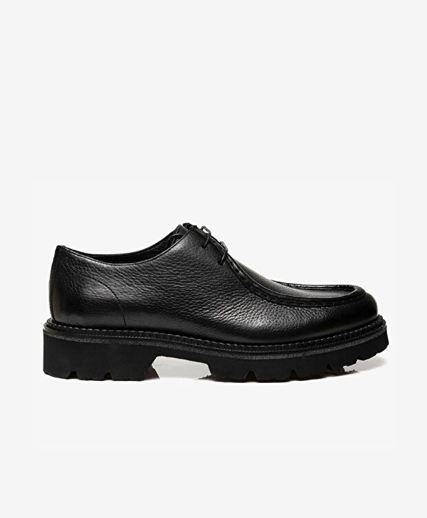 Erkek Siyah Hakiki Deri Oxford Ayakkabı - 1