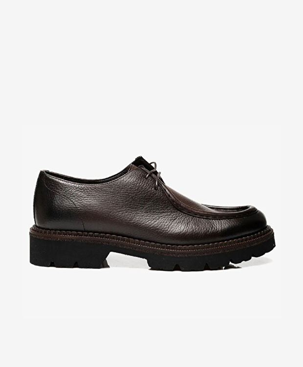 Erkek Kahverengi Hakiki Deri Oxford Ayakkabı - 1