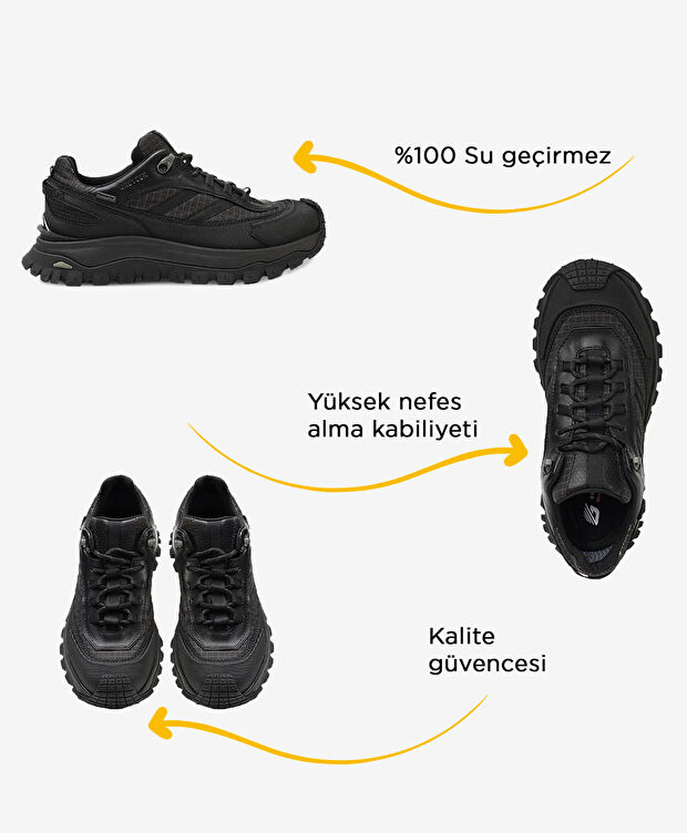 Siyah Gri Su Geçirmez Ayakkabı - 2
