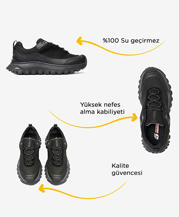 Siyah Su Geçirmez Outdoor Ayakkabı - 2