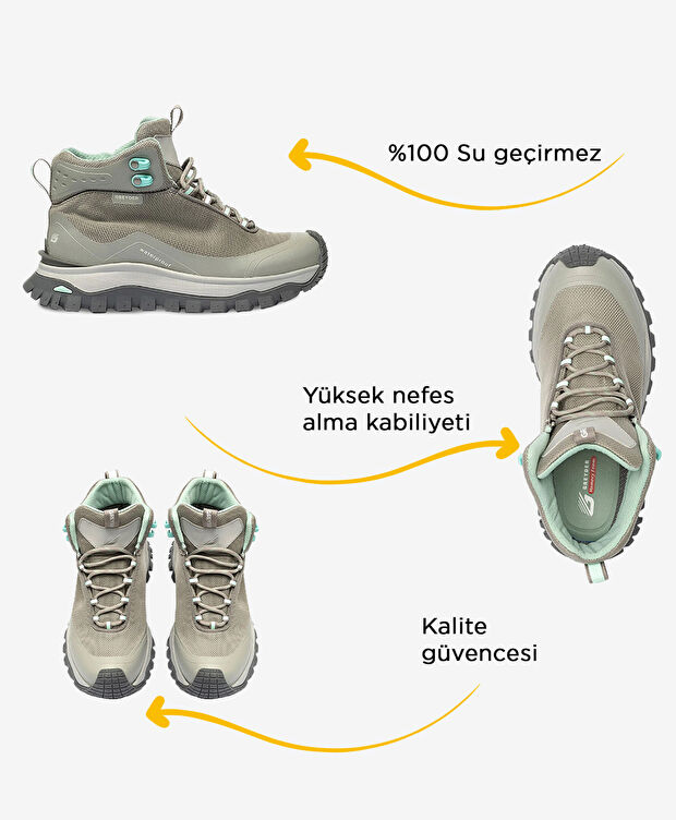 Kadın Gri Su Geçirmez Outdoor Bot - 3