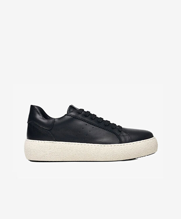 Kadın Siyah Hakiki Deri Termo Light Taban Sneaker Ayakkabı - 1