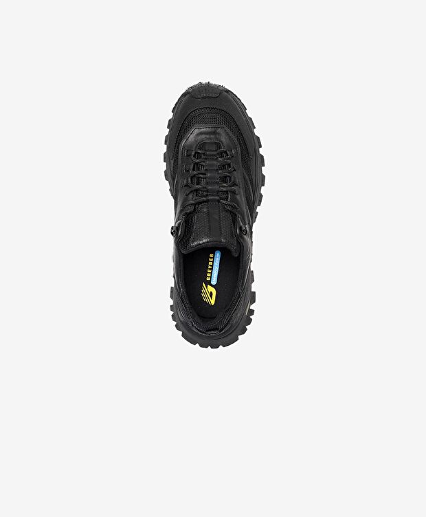 Erkek Siyah Hakiki Deri Su Geçirmez Outdoor Ayakkabı - 4