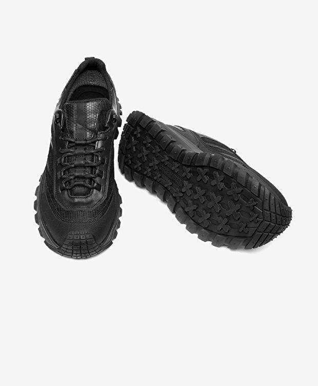 Erkek Siyah Hakiki Deri Su Geçirmez Outdoor Ayakkabı - 6