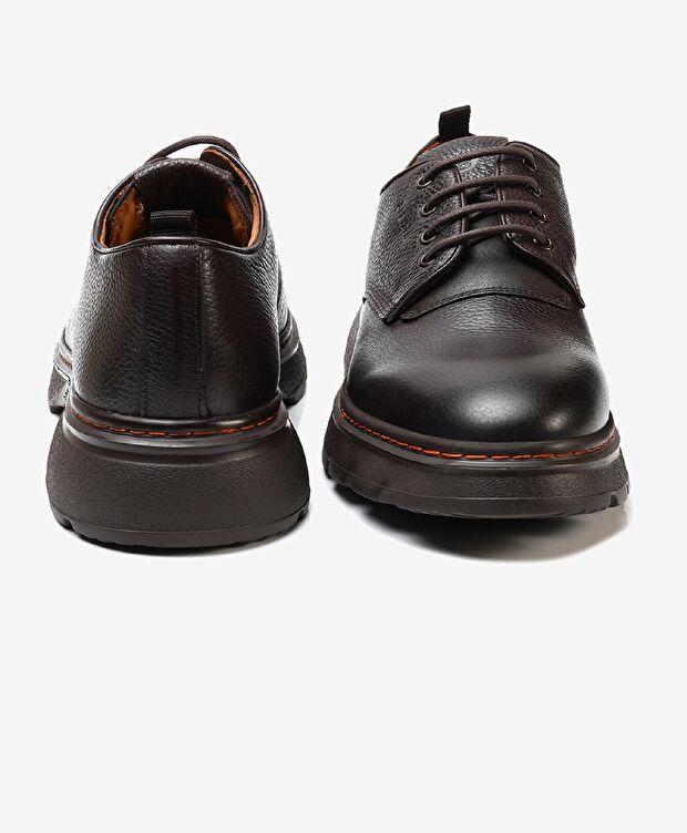 Erkek kahverengi Hakiki Deri Oxford Ayakkabı - 6