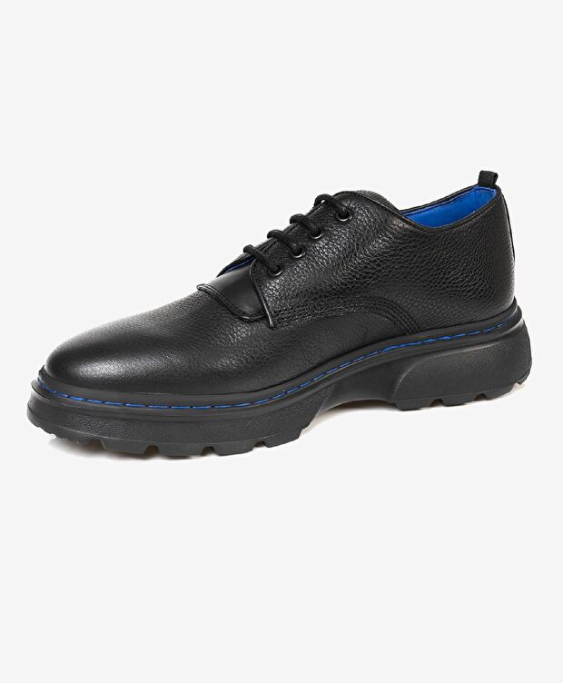 Erkek Siyah Hakiki Deri Oxford Ayakkabı - 2