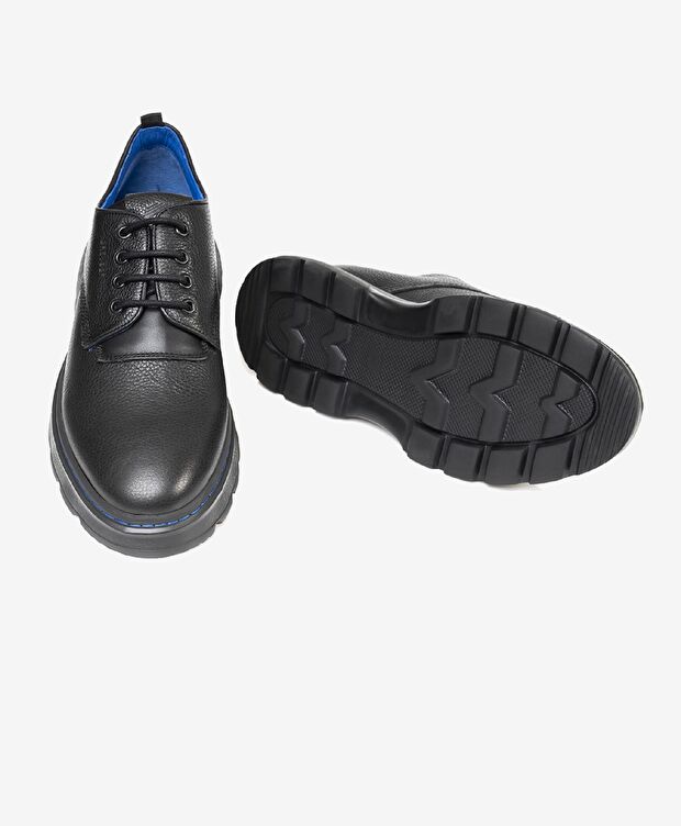 Erkek Siyah Hakiki Deri Oxford Ayakkabı - 5