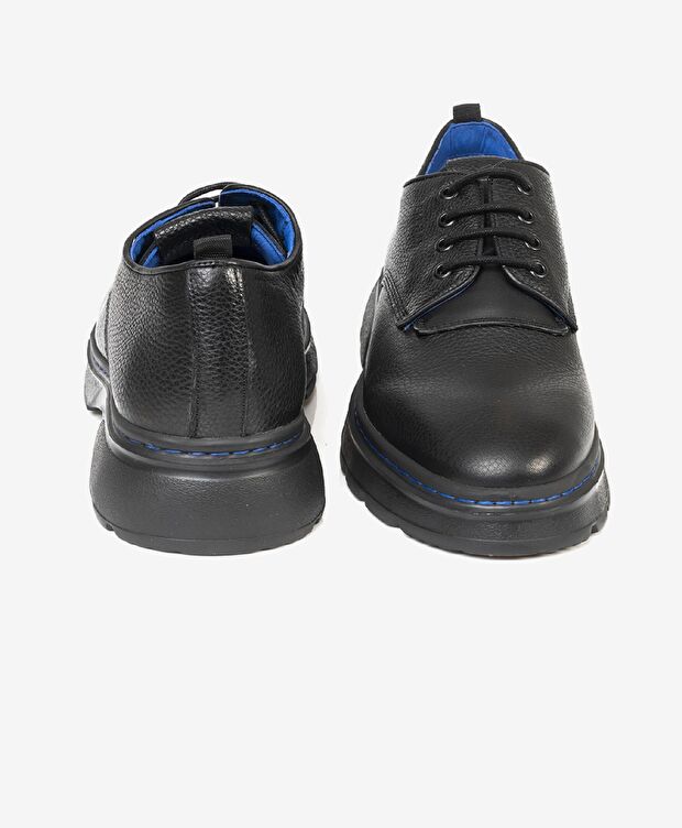 Erkek Siyah Hakiki Deri Oxford Ayakkabı - 6