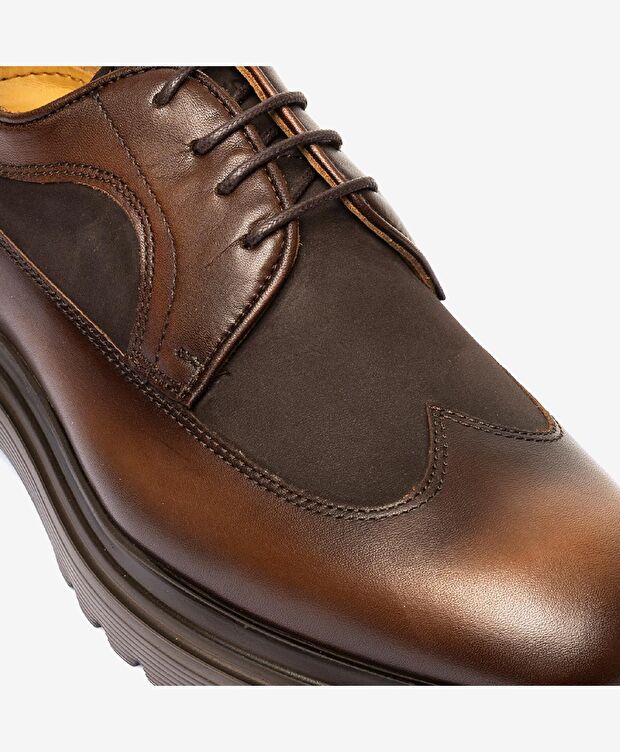 Erkek Kahverengi Hakiki Deri Klasik Ayakkabı - 4