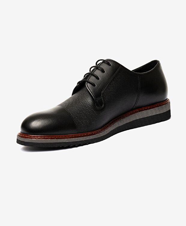 Erkek Siyah Hakiki Deri Klasik Ayakkabı - 2