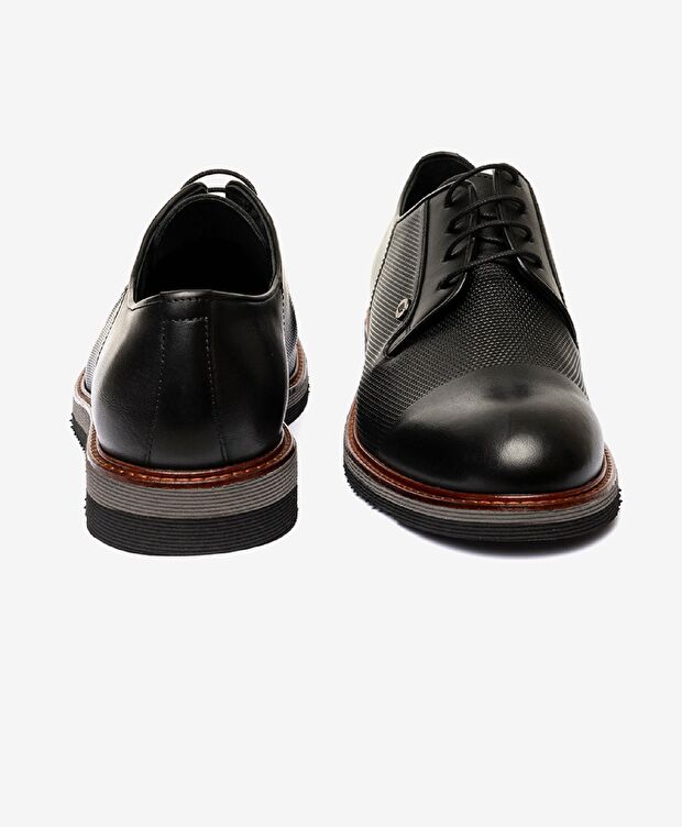 Erkek Siyah Hakiki Deri Klasik Ayakkabı - 6