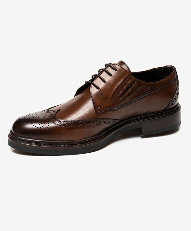 Erkek Kahverengi Hakiki Deri Klasik Ayakkabı - 2