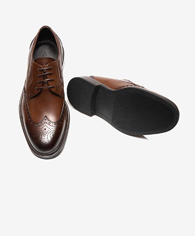 Erkek Kahverengi Hakiki Deri Klasik Ayakkabı - 5