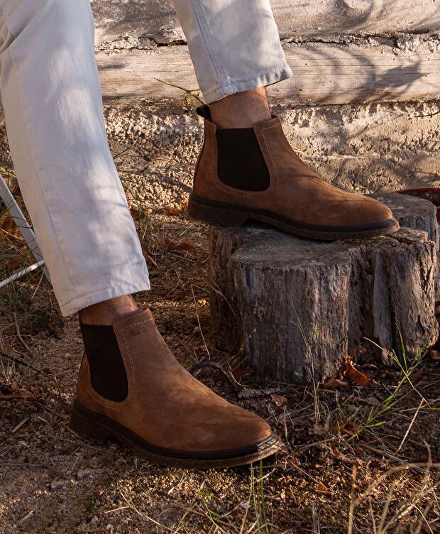 Erkek Deve Tüyü Hakiki Deri Chelsea Bot - 5