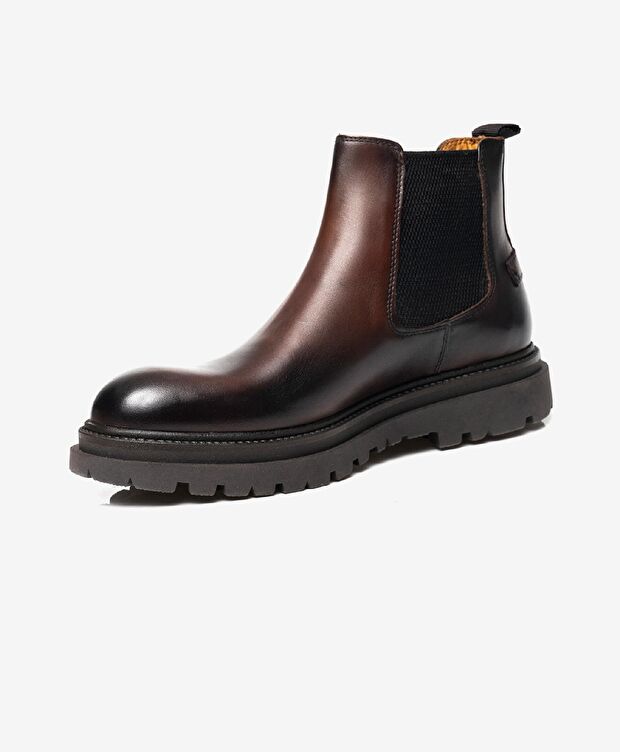 Erkek Koyu Kahverengi Hakiki Deri Chelsea Bot - 2