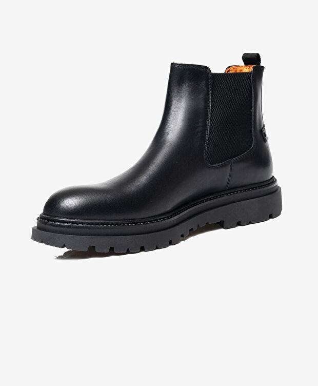 Erkek Siyah Hakiki Deri Chelsea Bot - 3